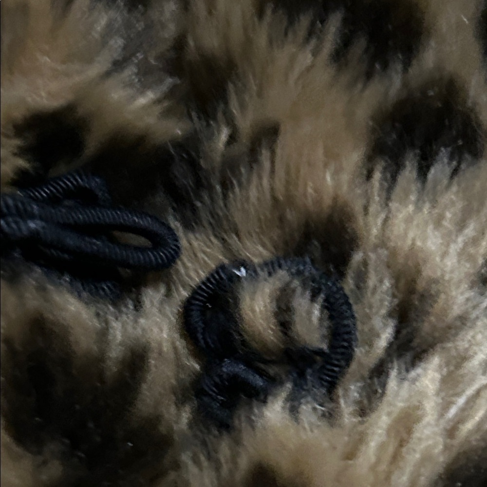 70s Vintae Donny Brooks USA Union Made Wool Black Coat & Faux Cheetah Lined 12 - Picture 11 of 12